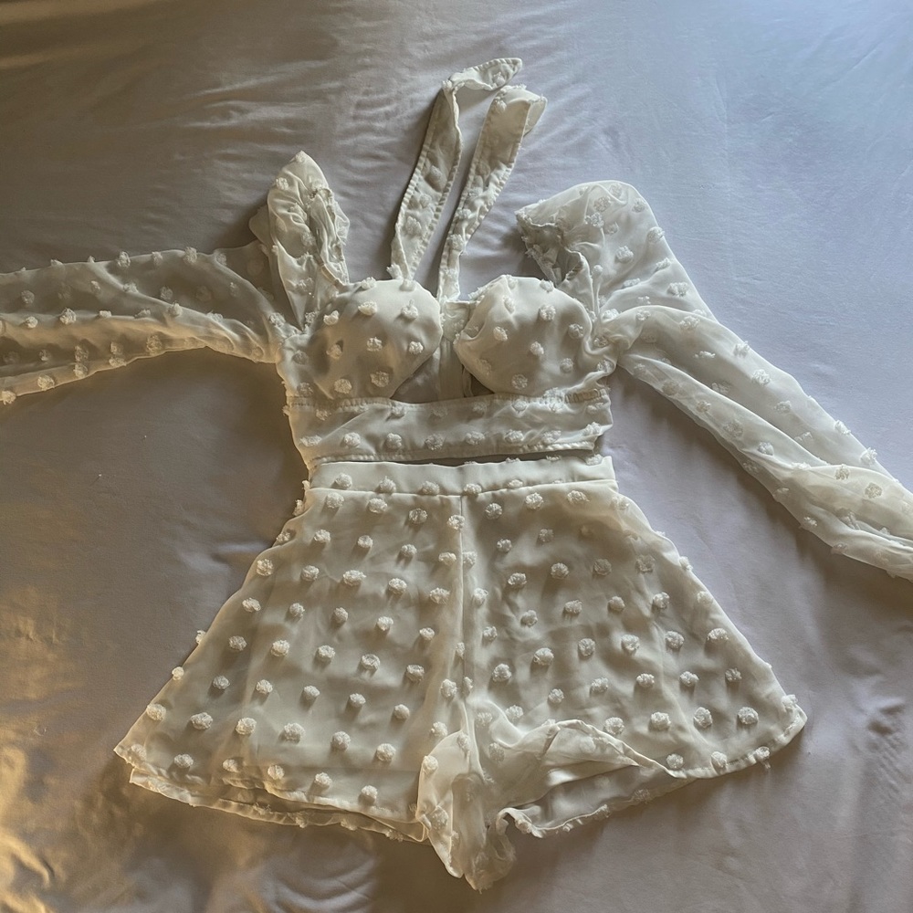 Just your girly short set - white / size small